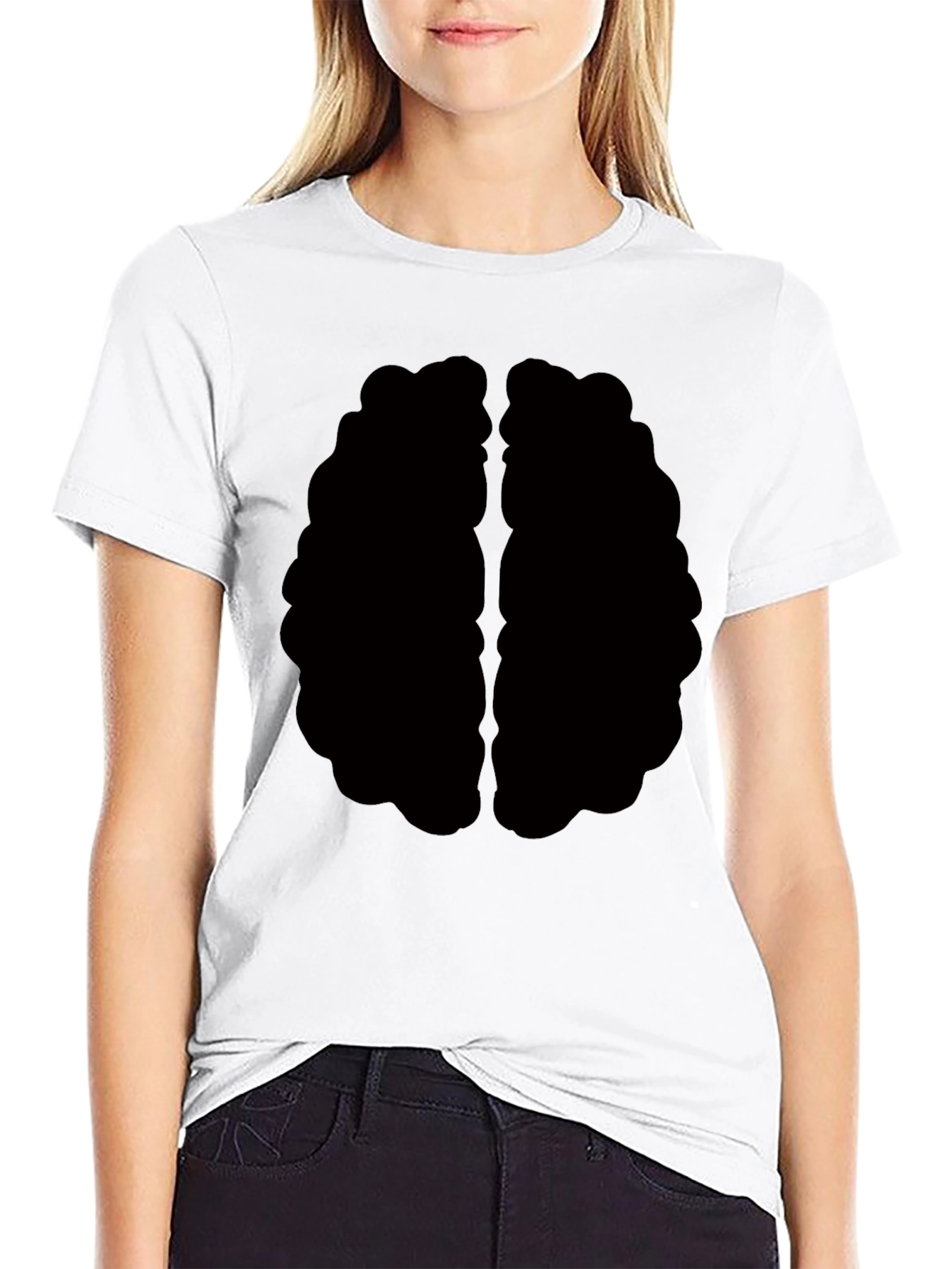 Brain Graphic Tee - Black Cotton T-Shirt