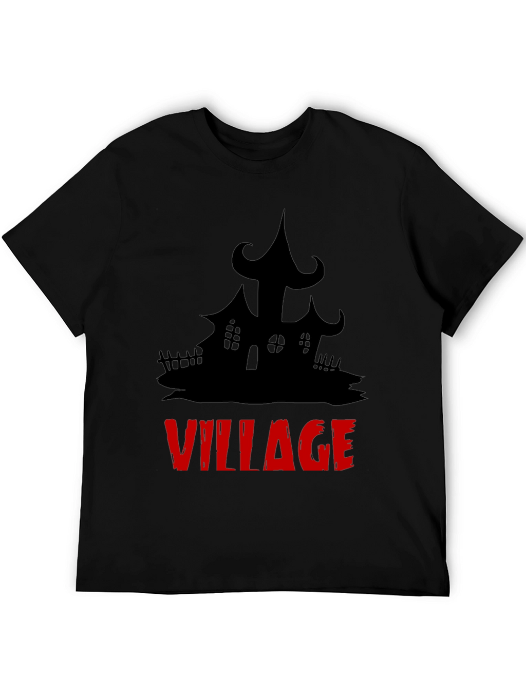 Spooky Village Graphic Tee - Halloween Black T-Shirt