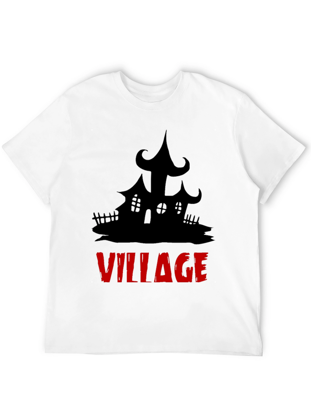 Spooky Village Graphic Tee - Halloween Black T-Shirt