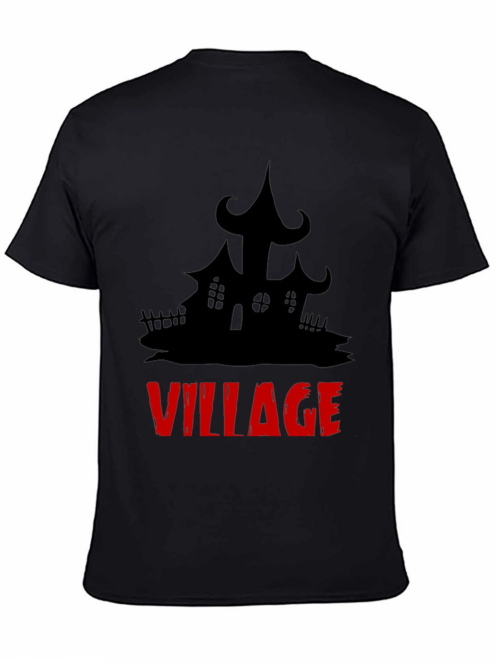 Spooky Village Graphic Tee - Halloween Black T-Shirt
