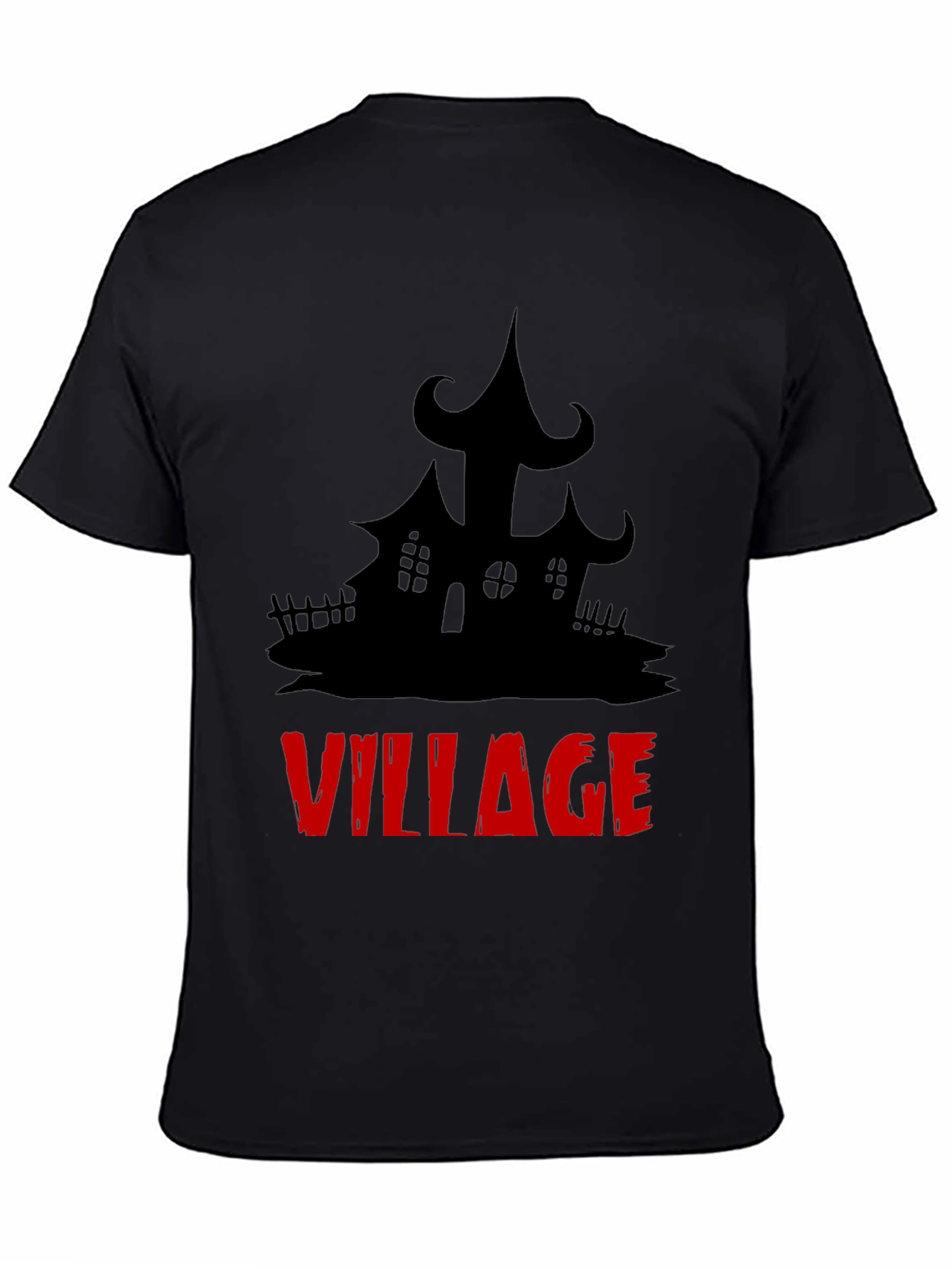 Spooky Village Graphic Tee - Halloween Black T-Shirt