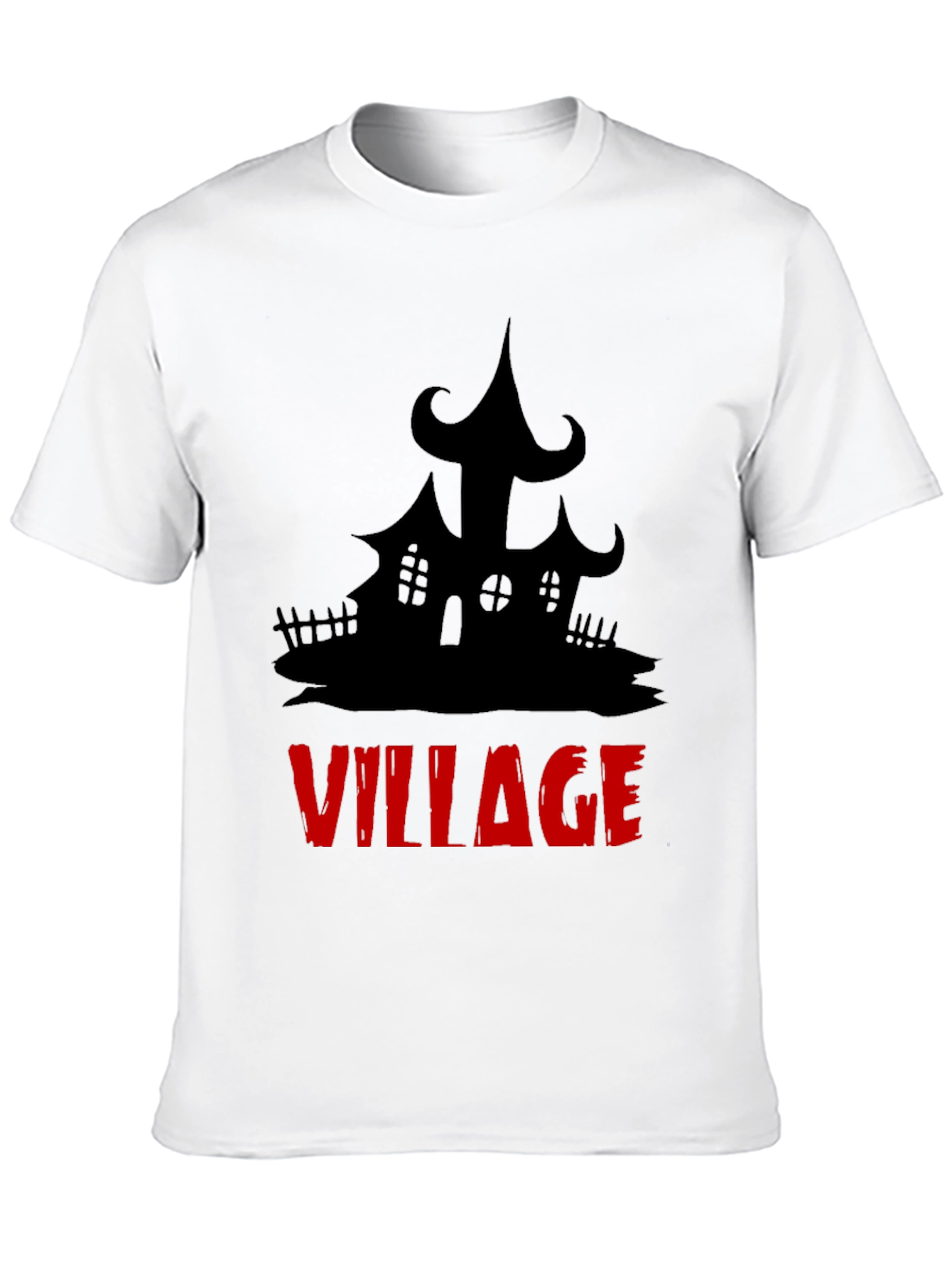 Spooky Village Graphic Tee - Halloween Black T-Shirt