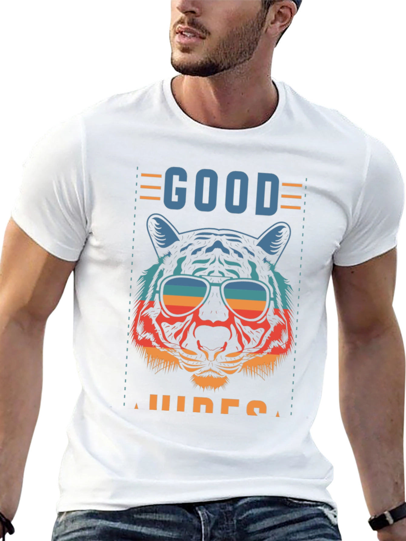 Good Vibes Tiger Graphic T-Shirt