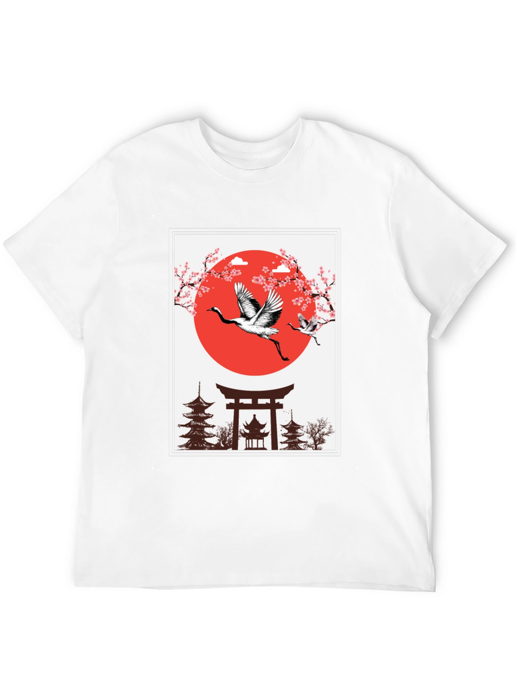 Japanese Crane T-Shirt - Black