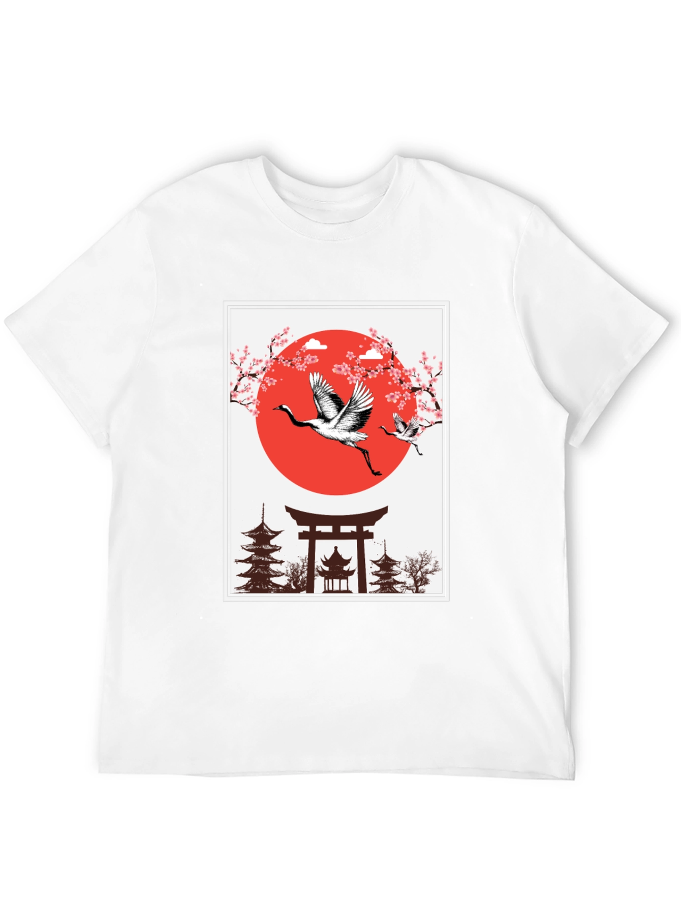 Japanese Crane T-Shirt - Black