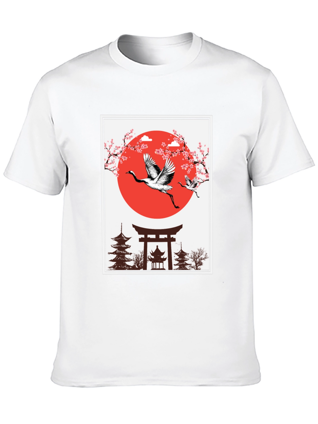 Japanese Crane T-Shirt - Black