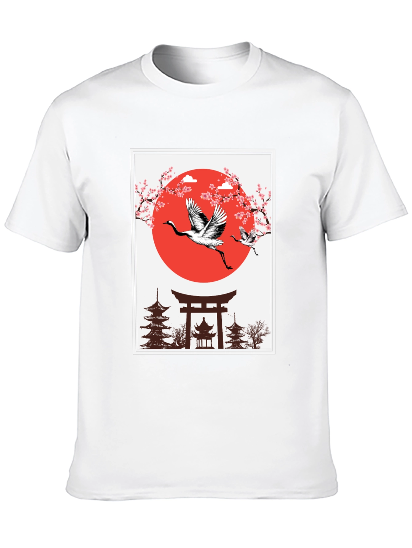 Japanese Crane T-Shirt - Black
