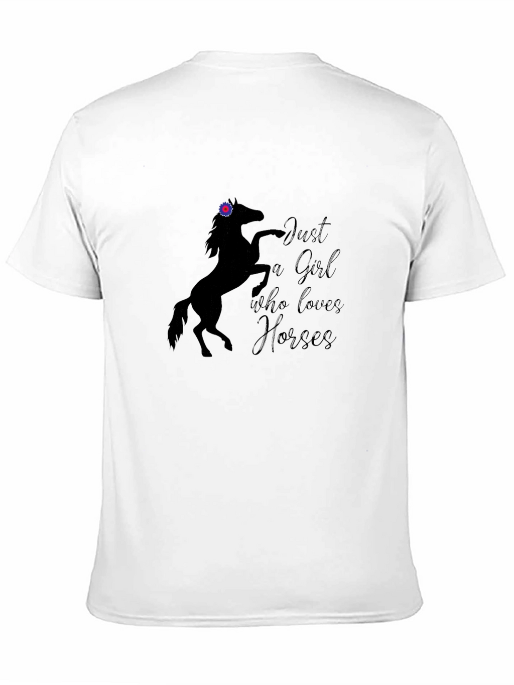 Just a Girl Who Loves Horses Black T-Shirt