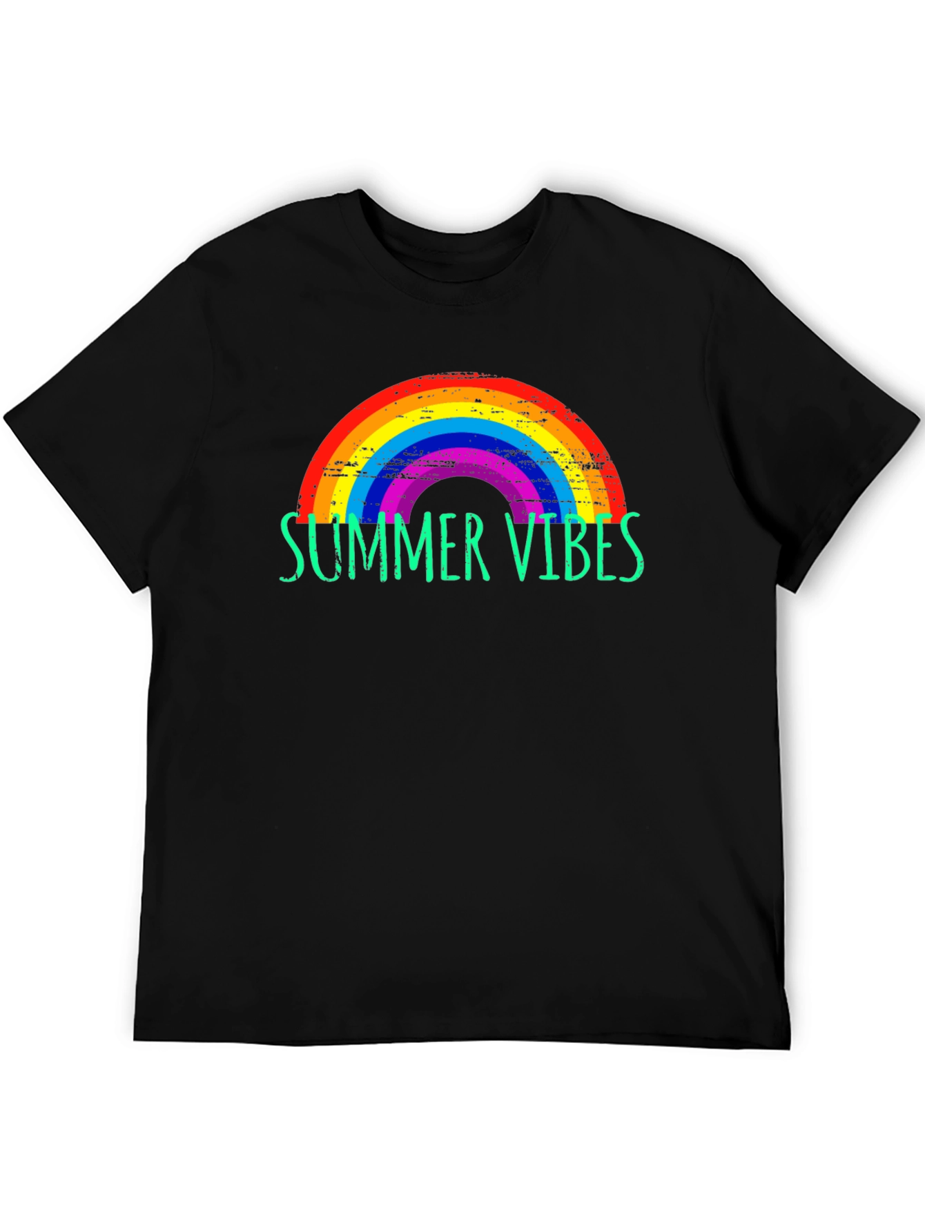 Summer Vibes Rainbow Graphic Tee