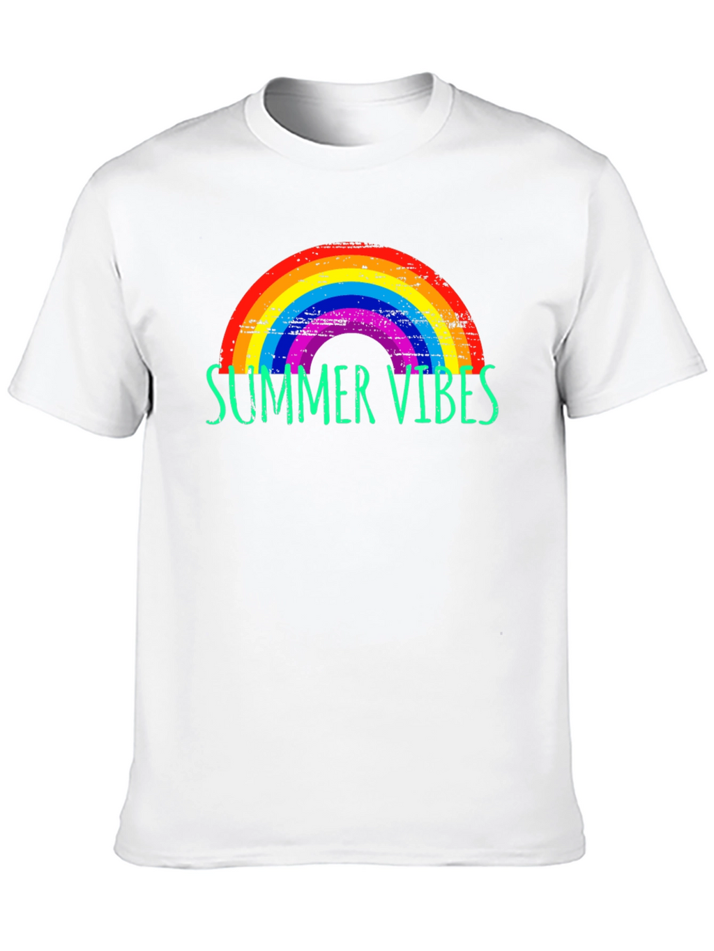 Summer Vibes Rainbow Graphic Tee