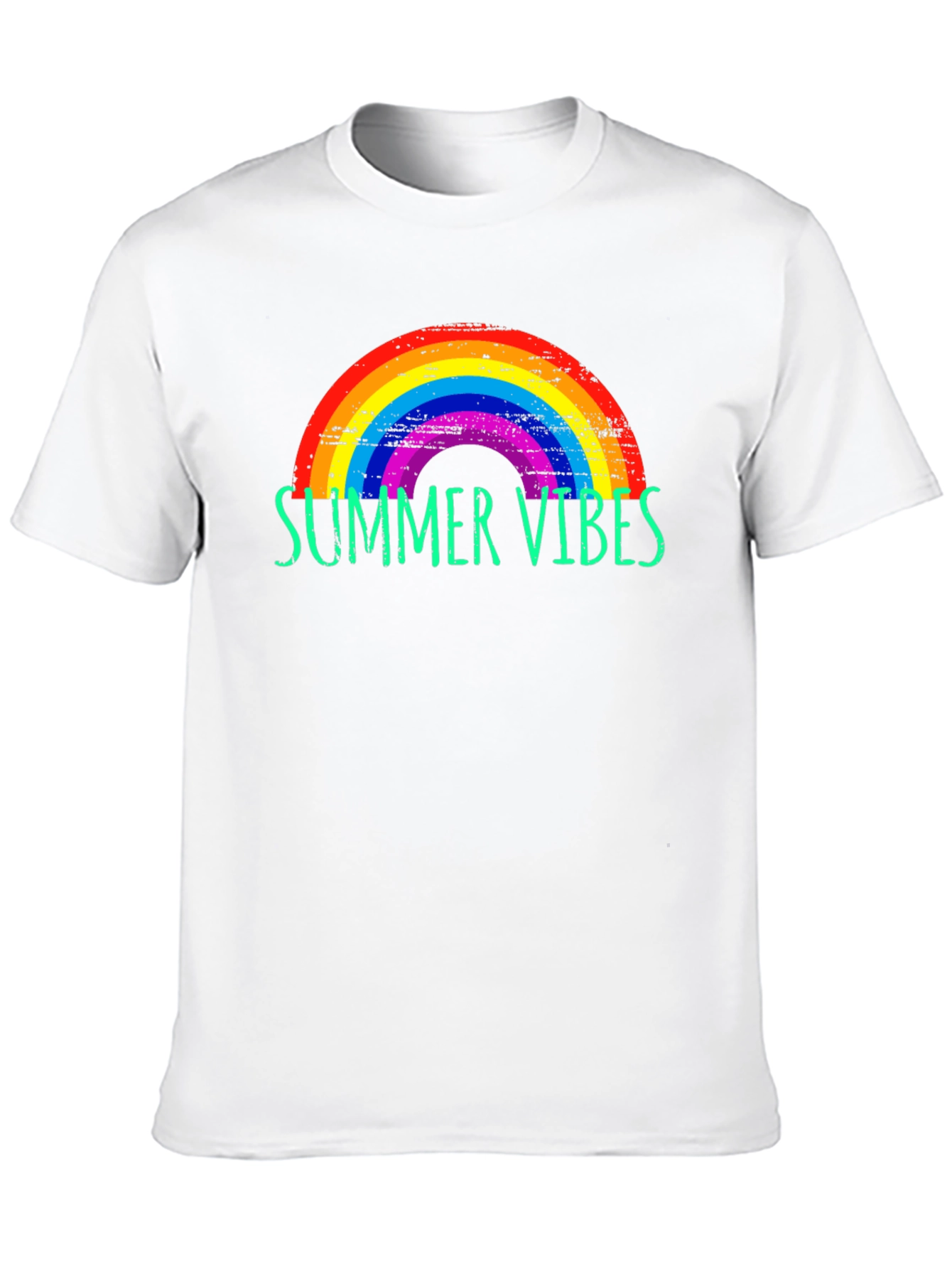 Summer Vibes Rainbow Graphic Tee