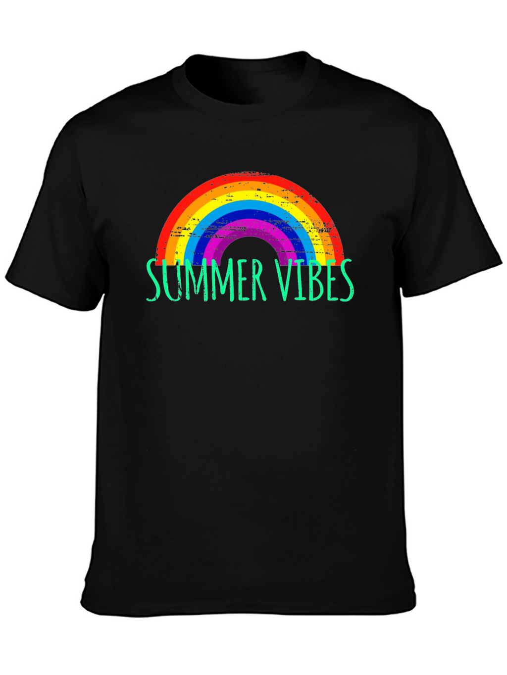 Summer Vibes Rainbow Graphic Tee