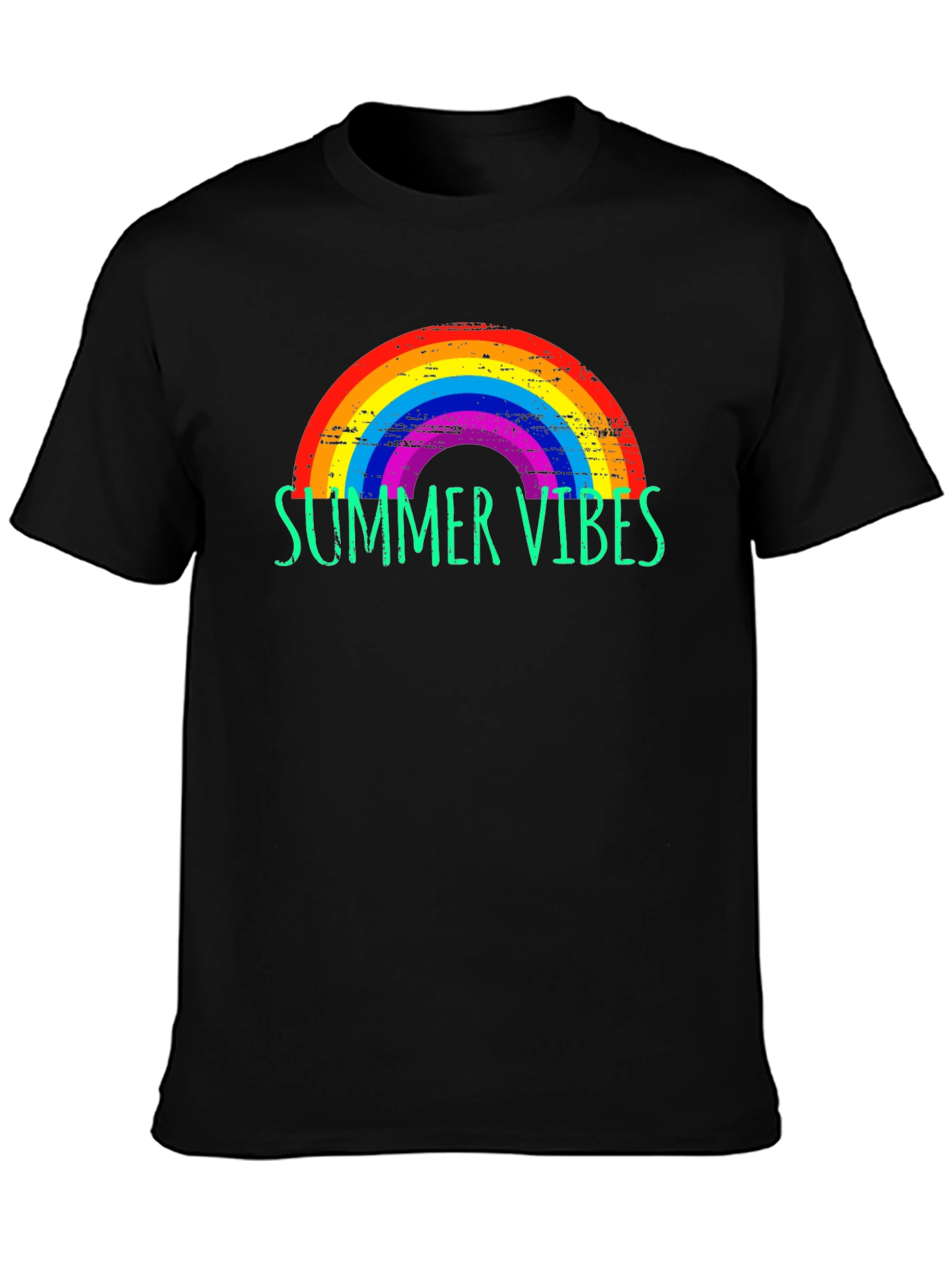 Summer Vibes Rainbow Graphic Tee