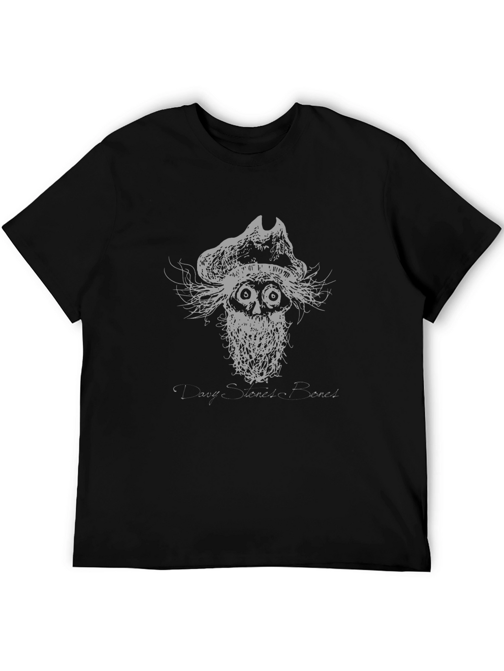 Davy Stones Bones Graphic Black T-Shirt