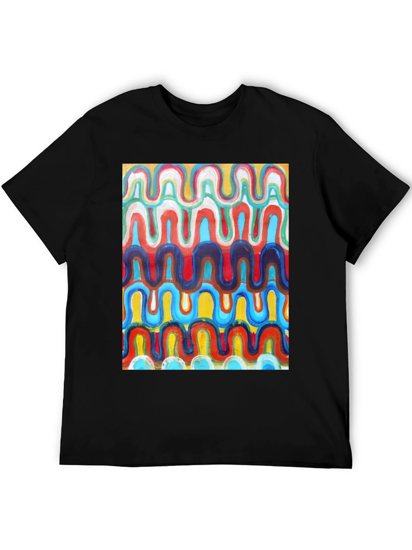 Colorful Retro Wave Pattern Graphic Tee