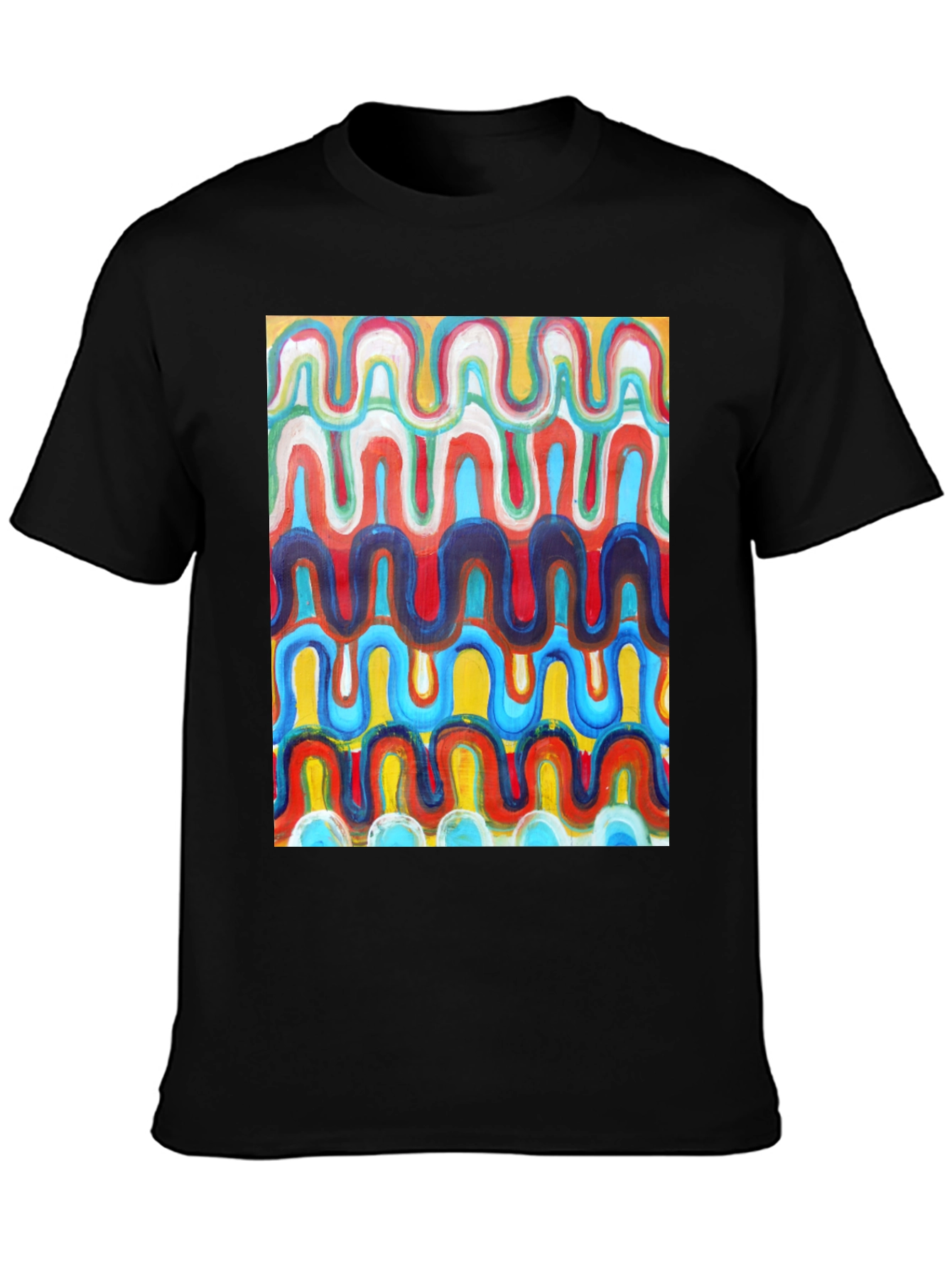 Colorful Retro Wave Pattern Graphic Tee