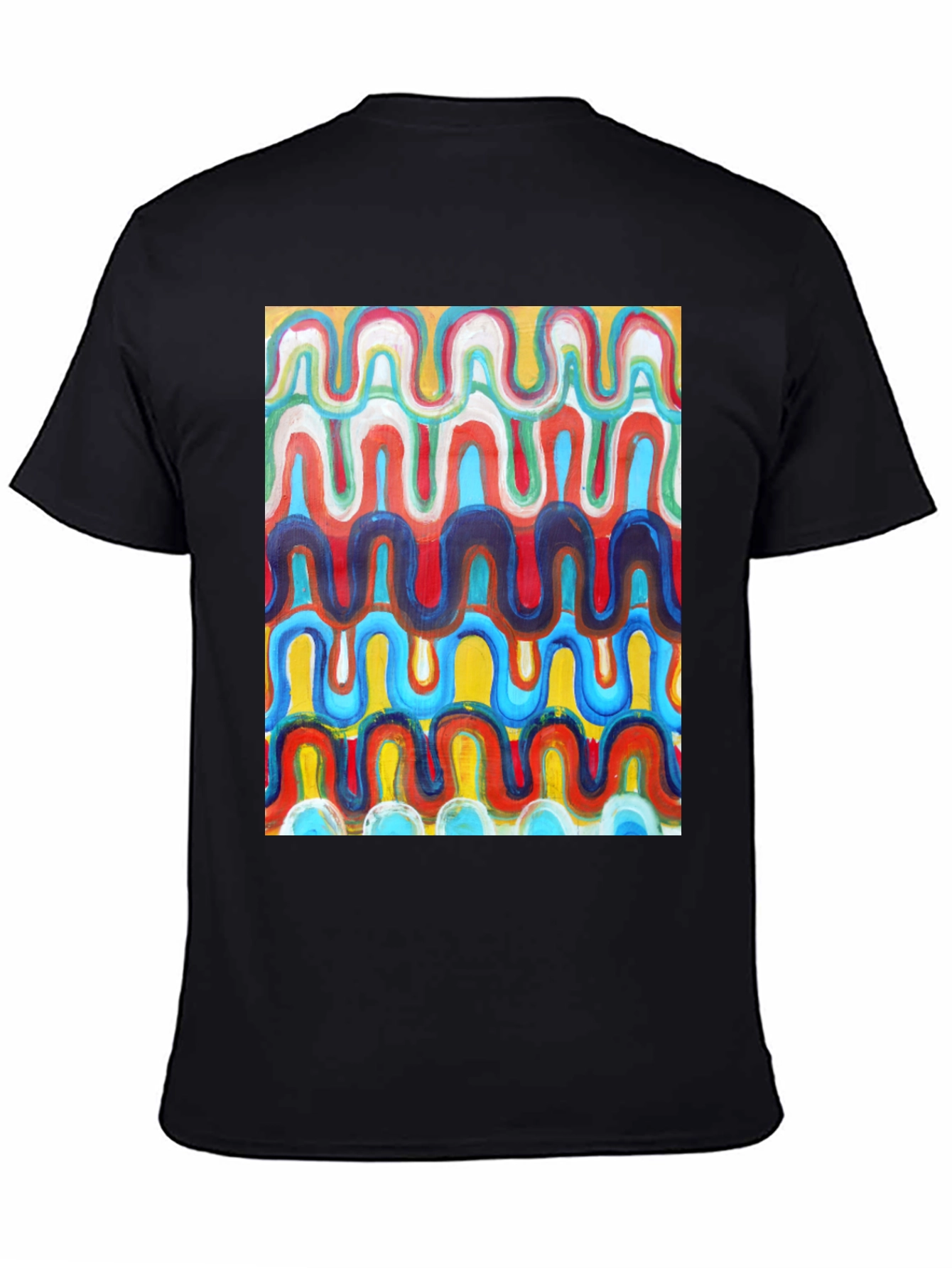 Colorful Retro Wave Pattern Graphic Tee