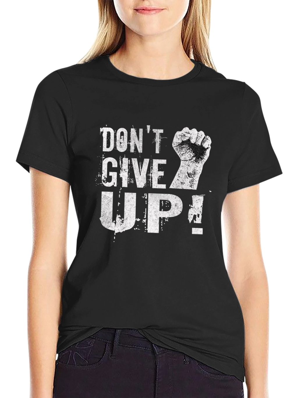 Dont Give Up Graphic Print T-Shirt