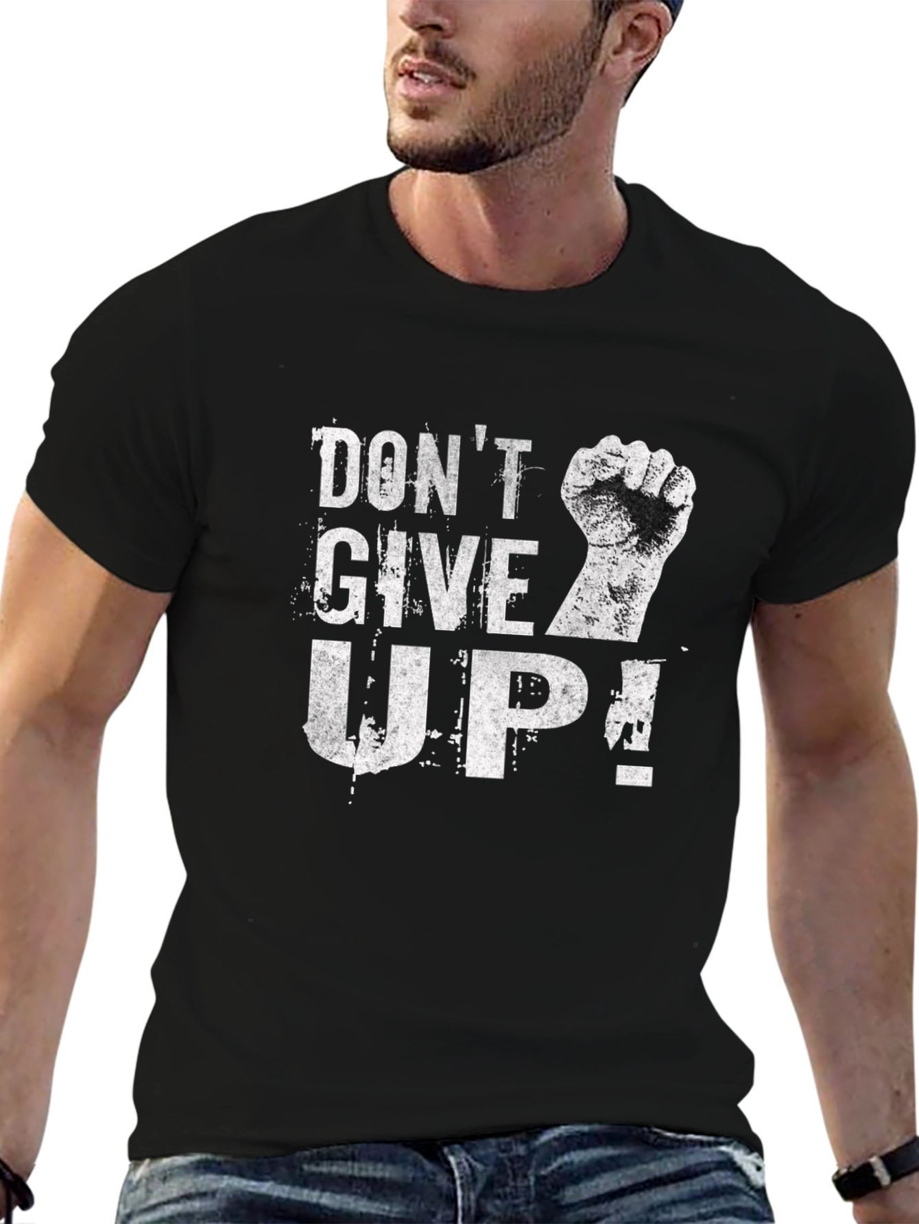 Dont Give Up Graphic Print T-Shirt