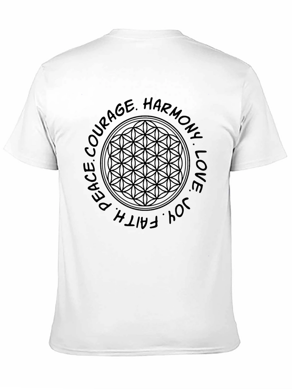 Peace Love Harmony Graphic T-Shirt - Black