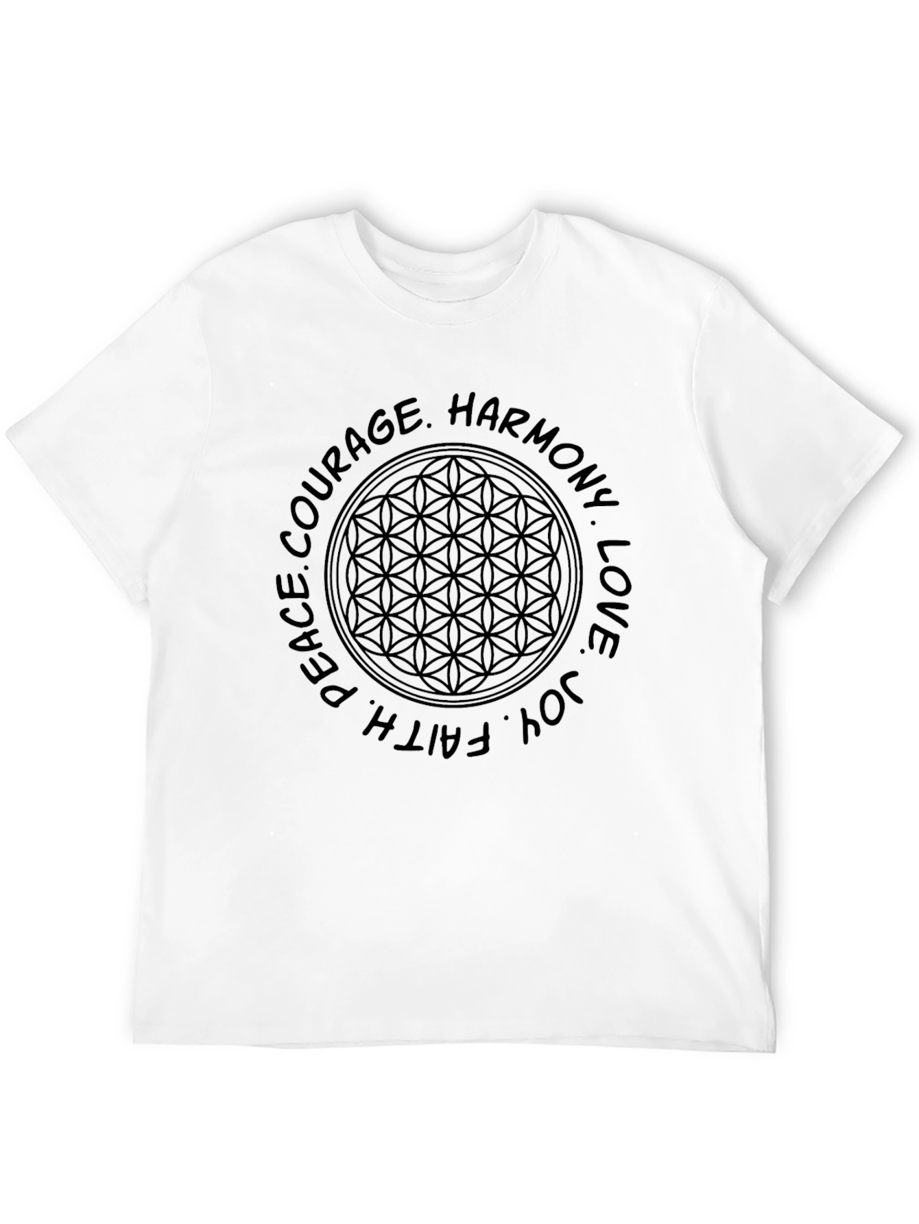 Peace Love Harmony Graphic T-Shirt - Black