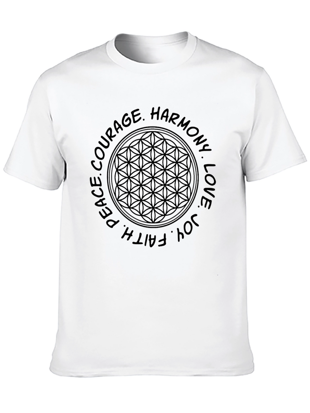 Peace Love Harmony Graphic T-Shirt - Black