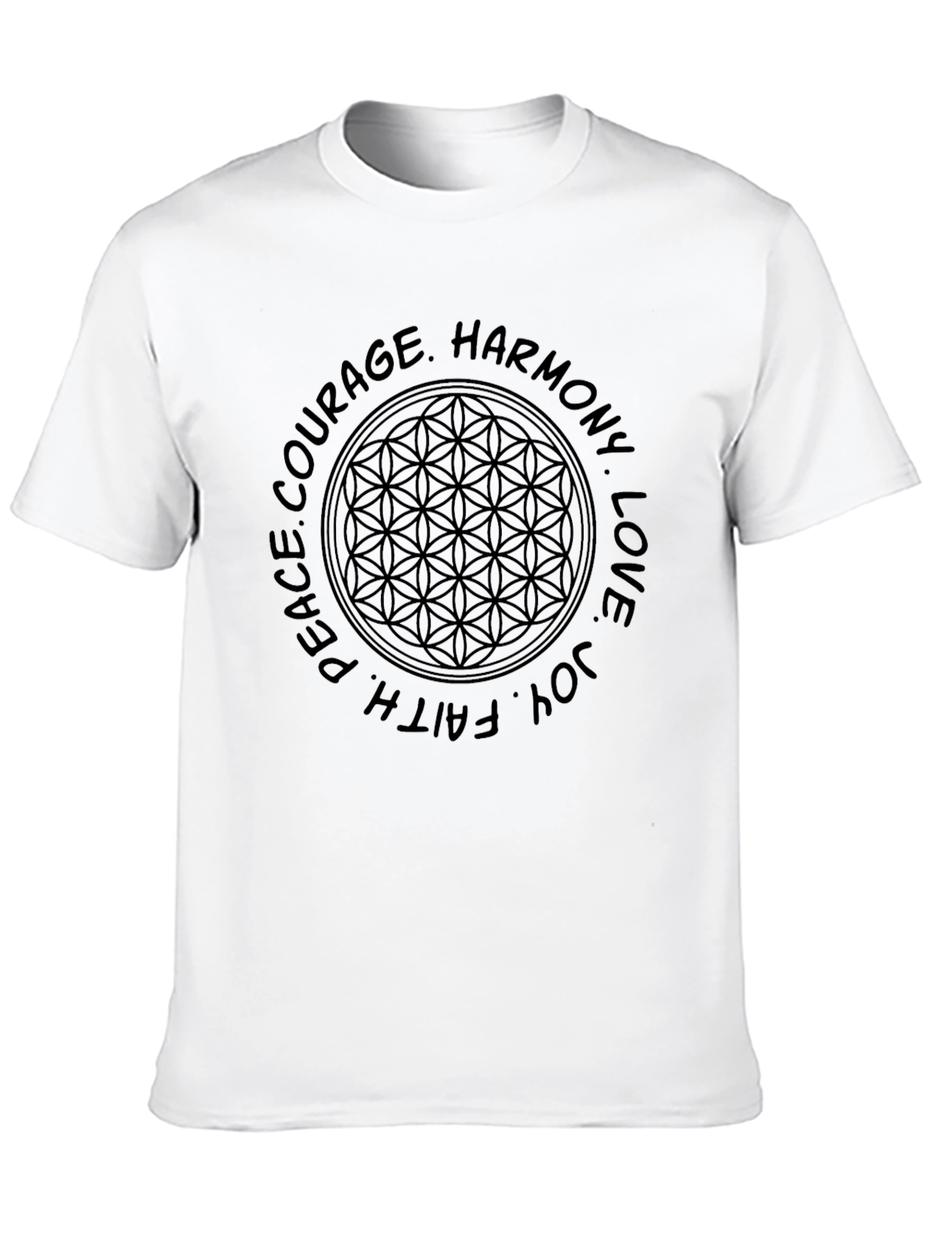 Peace Love Harmony Graphic T-Shirt - Black