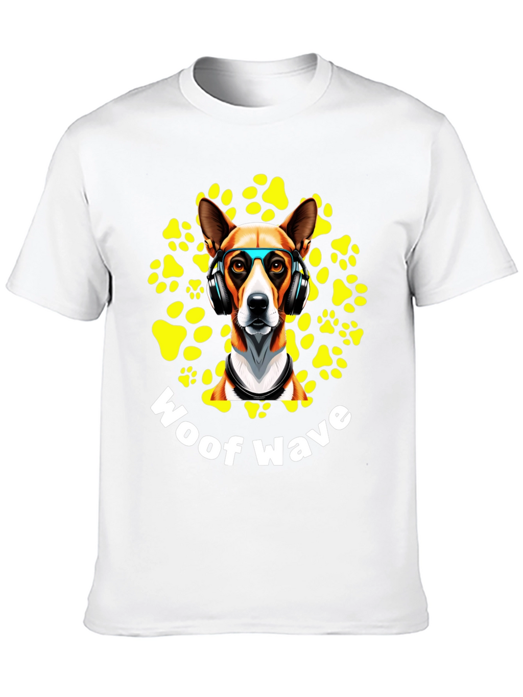 Woof Wave T-Shirt: Dog with Headphones Graphic Tee
