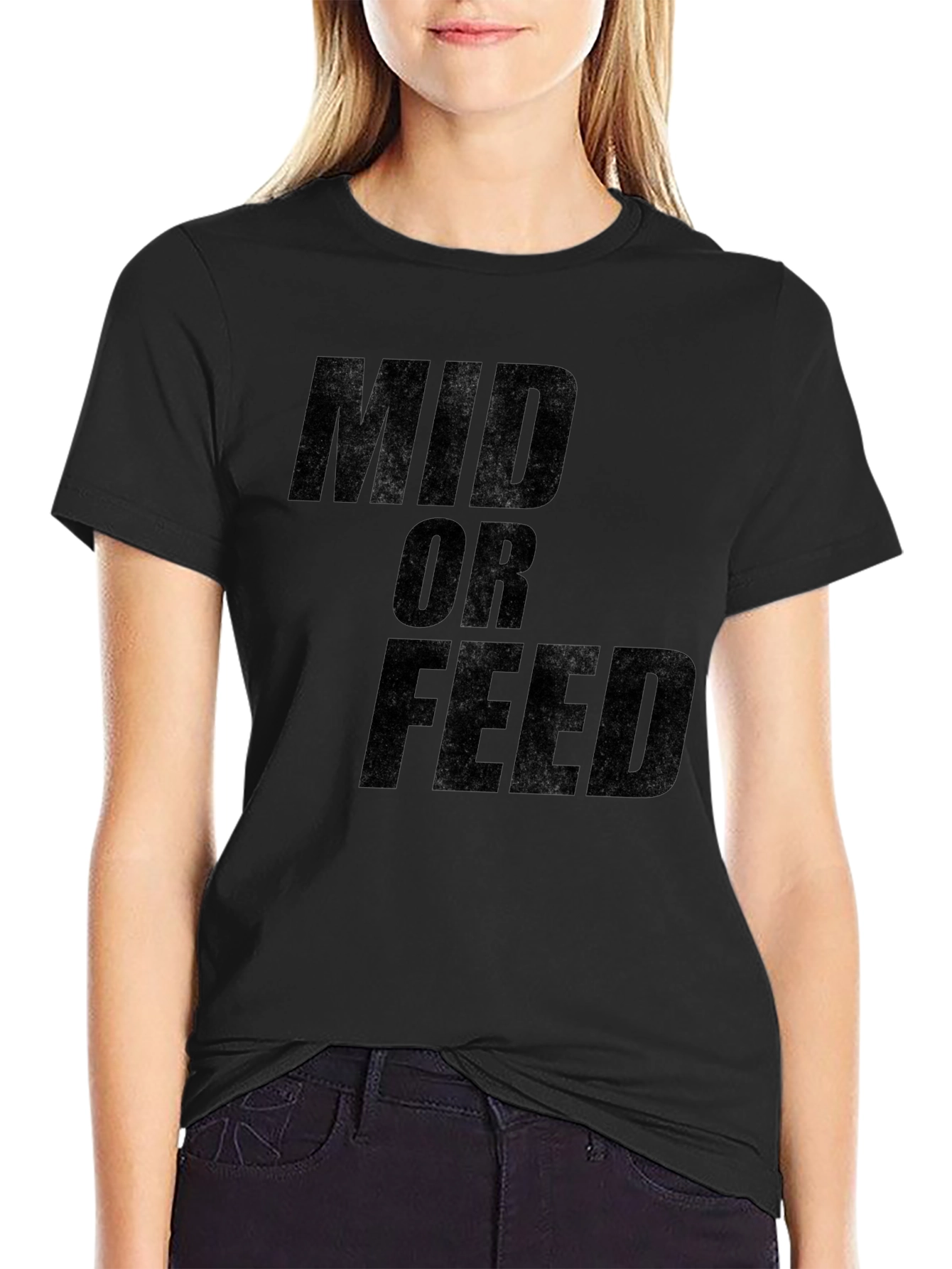 Mid or Feed Black Graphic Tee - Gamer Apparel