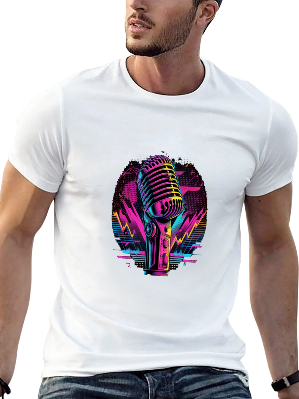 Retro Microphone Graphic Tee