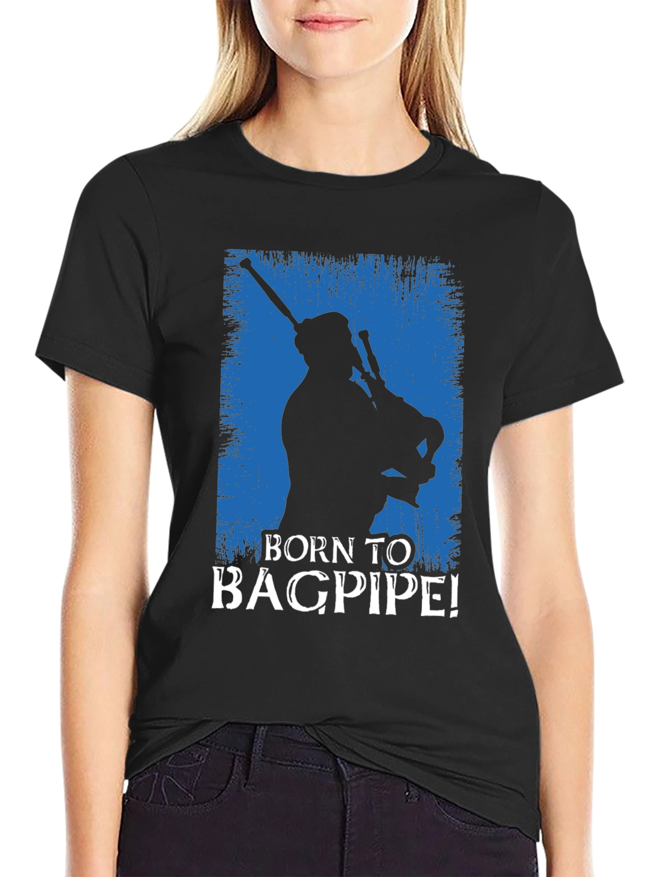 Born to Bagpipe Black T-Shirt