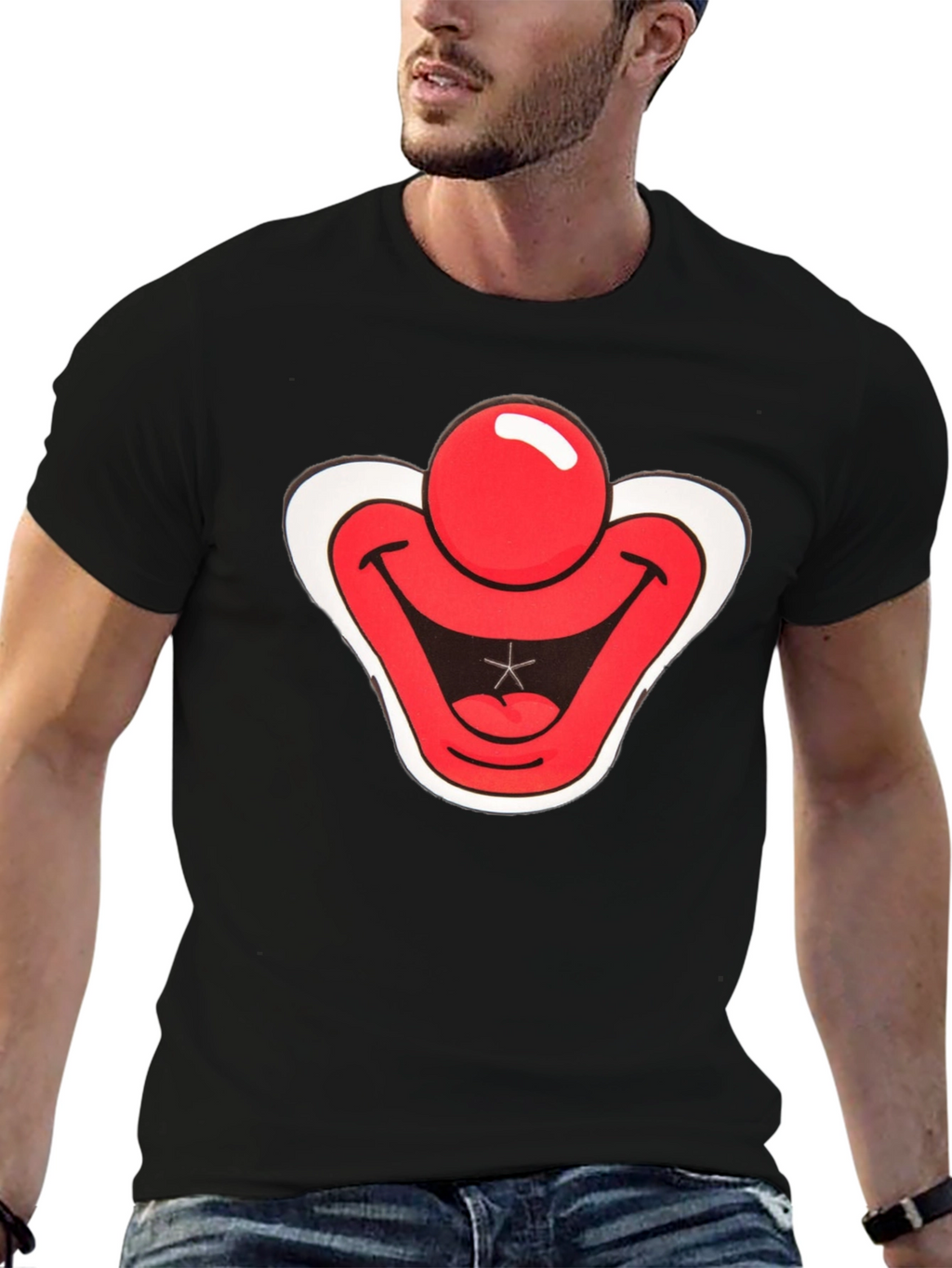Clown Face Graphic Tee - Black