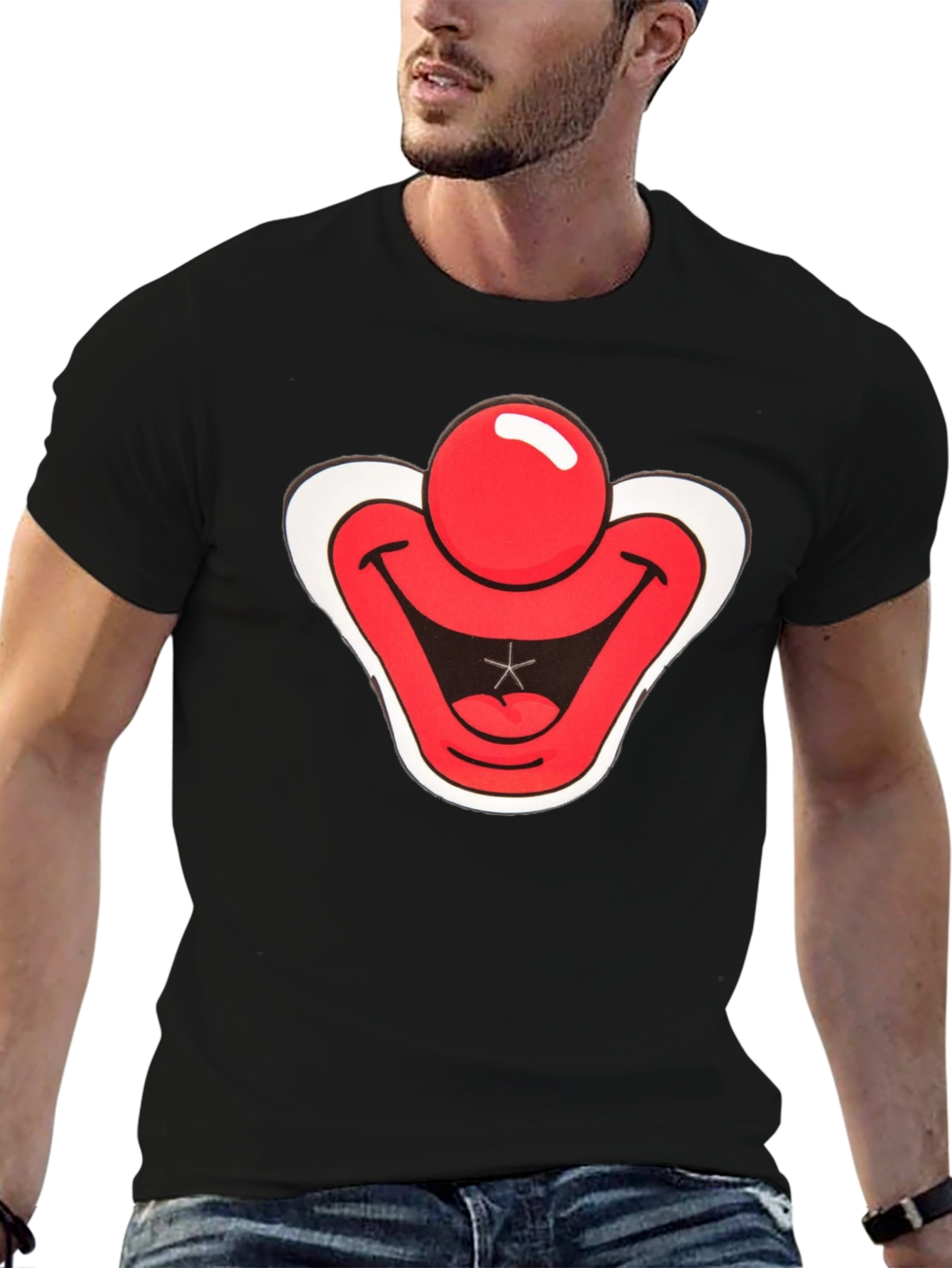 Clown Face Graphic Tee - Black