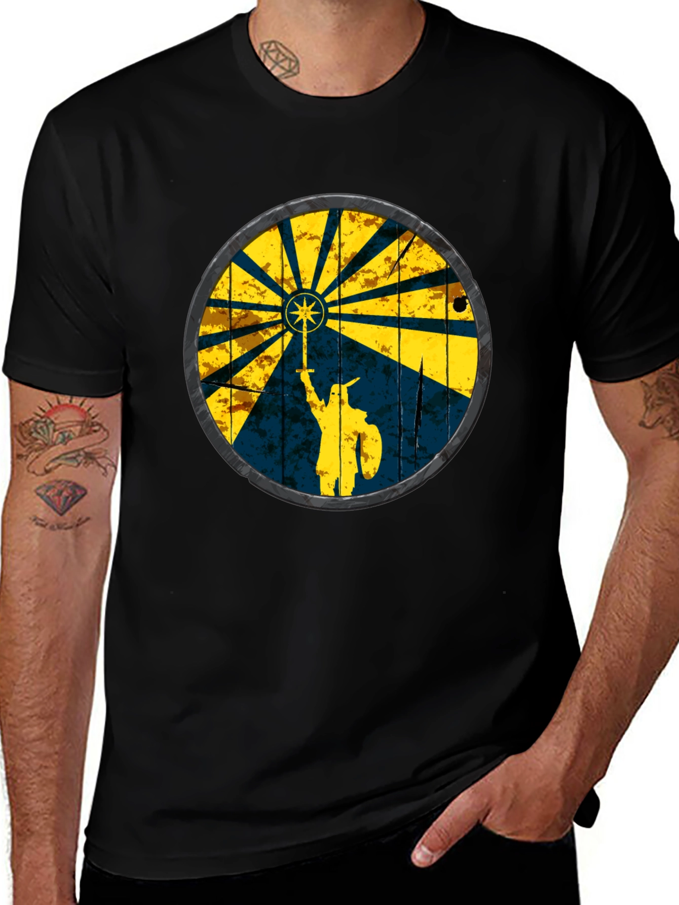 Viking Shield Graphic Tee - Black