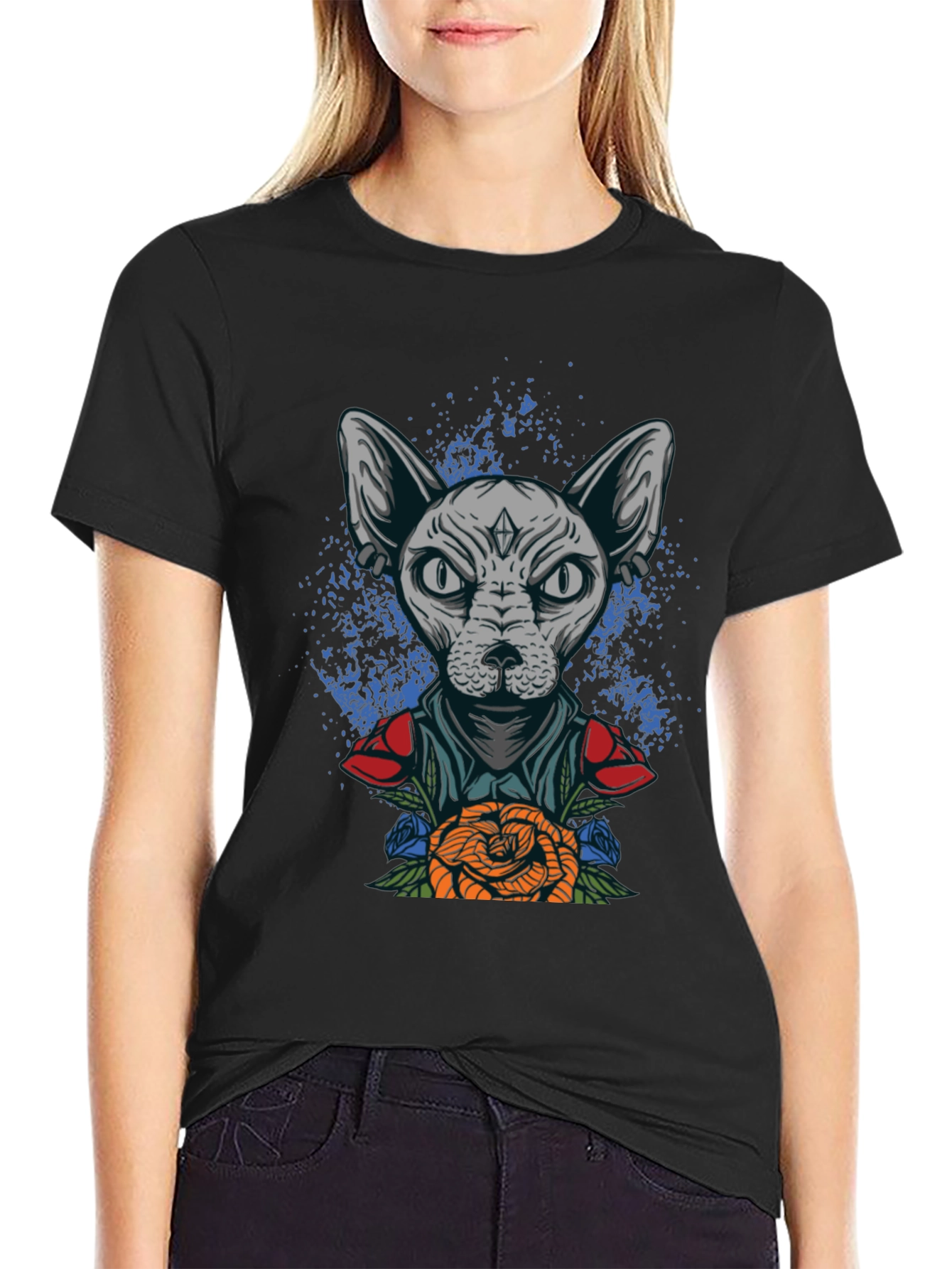 Sphynx Cat Tattoo Art Graphic Tee