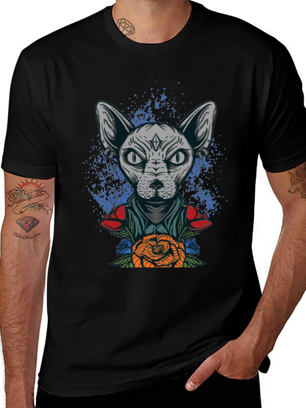 Sphynx Cat Tattoo Art Graphic Tee