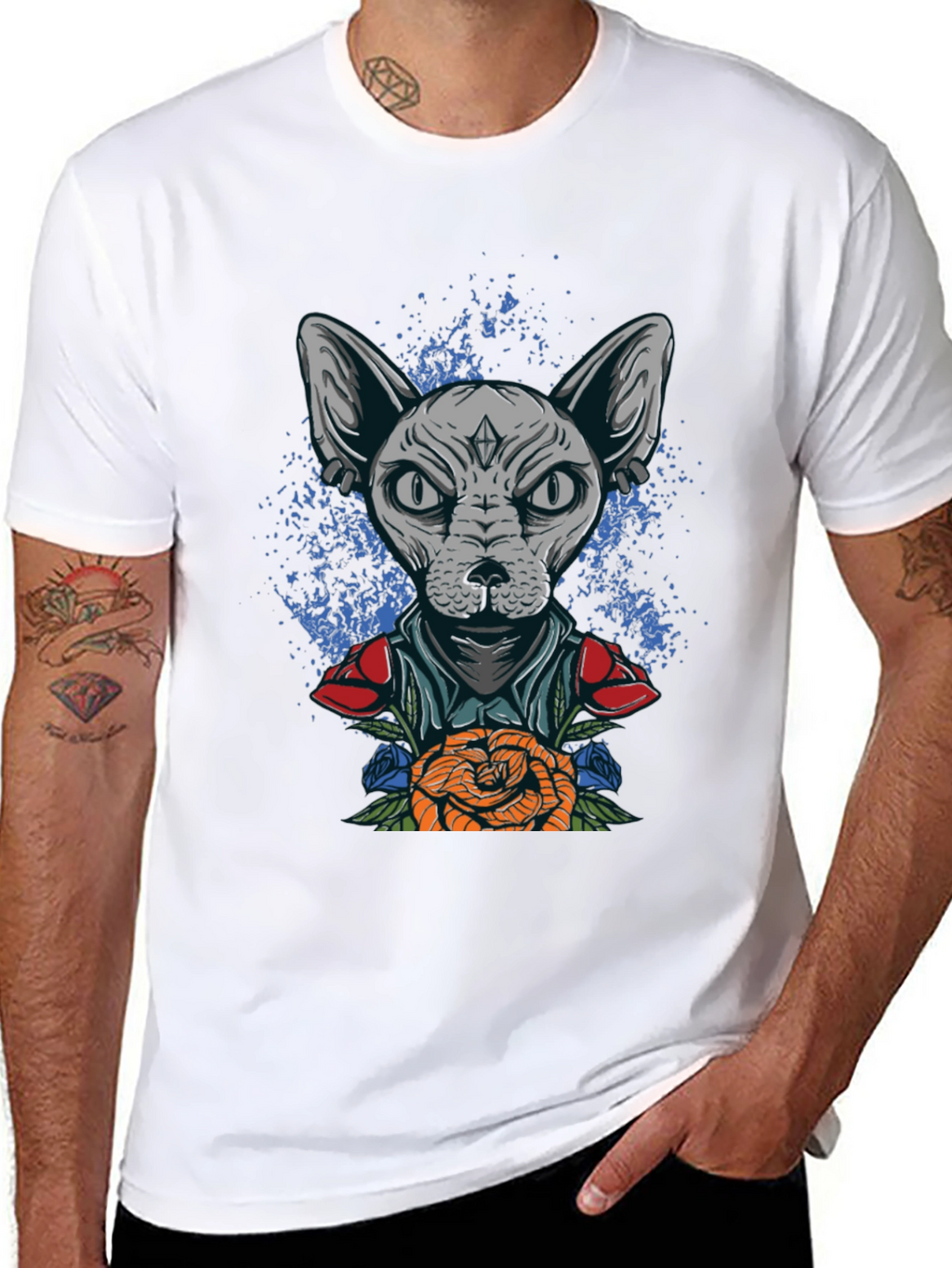 Sphynx Cat Tattoo Art Graphic Tee