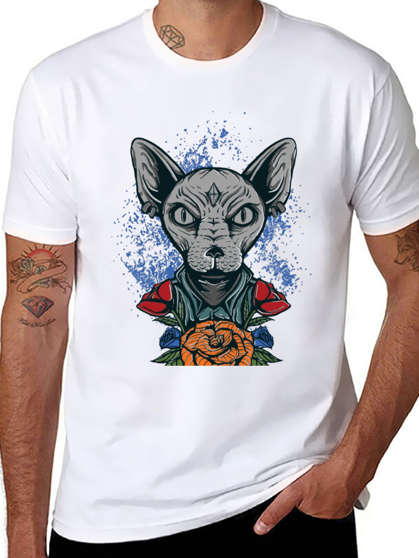 Sphynx Cat Tattoo Art Graphic Tee