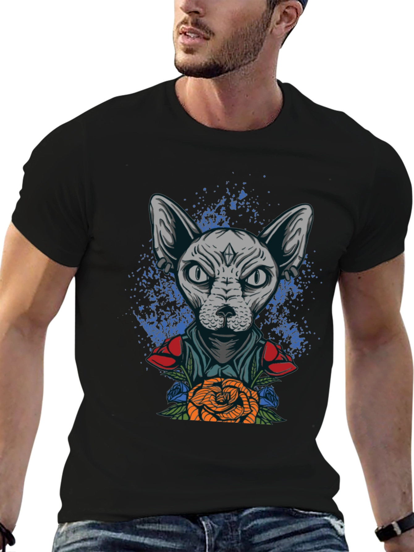 Sphynx Cat Tattoo Art Graphic Tee