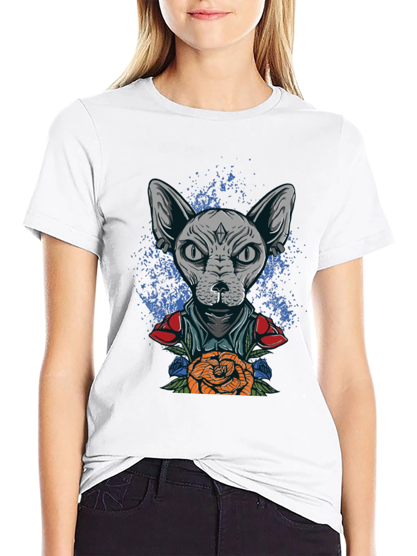 Sphynx Cat Tattoo Art Graphic Tee