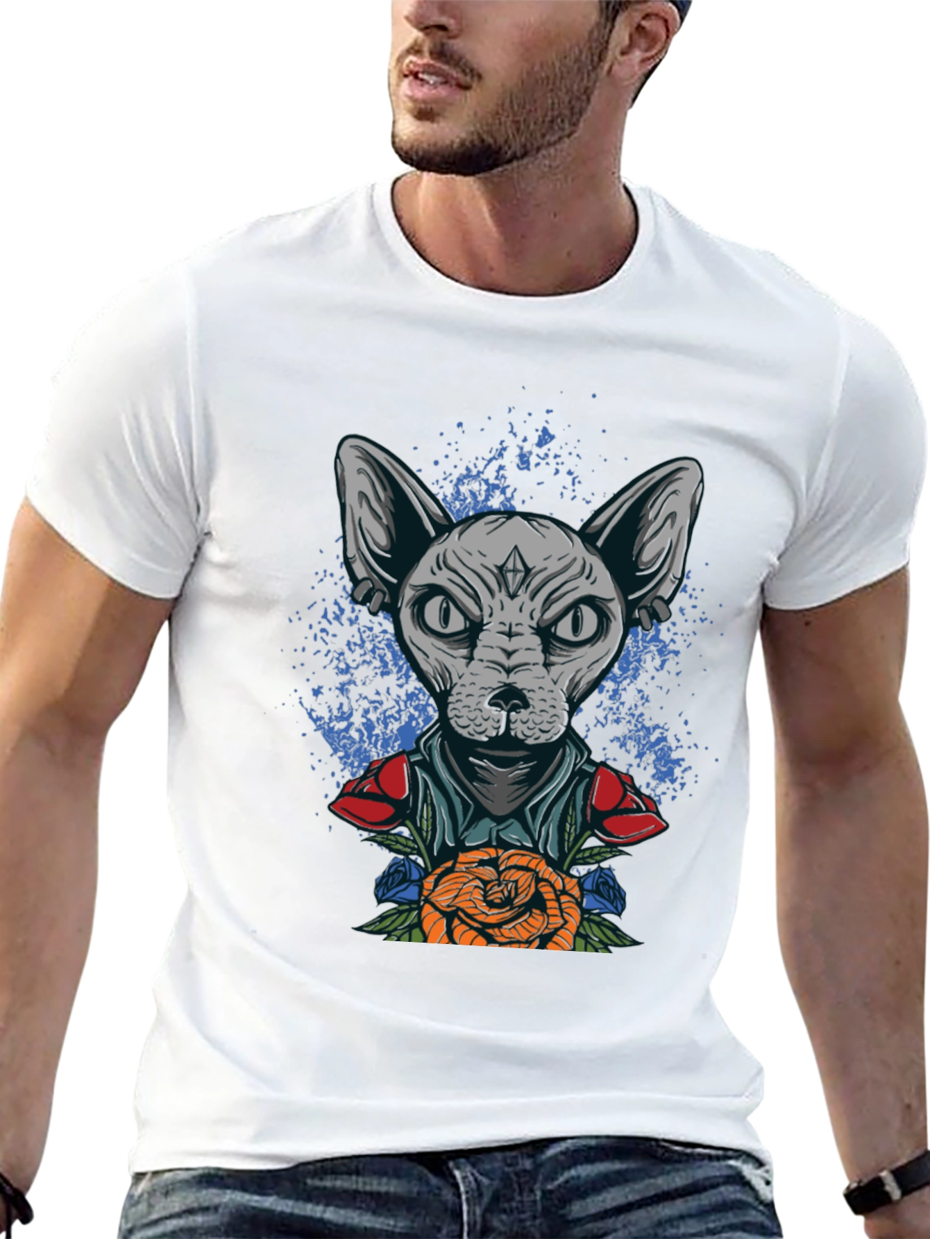 Sphynx Cat Tattoo Art Graphic Tee