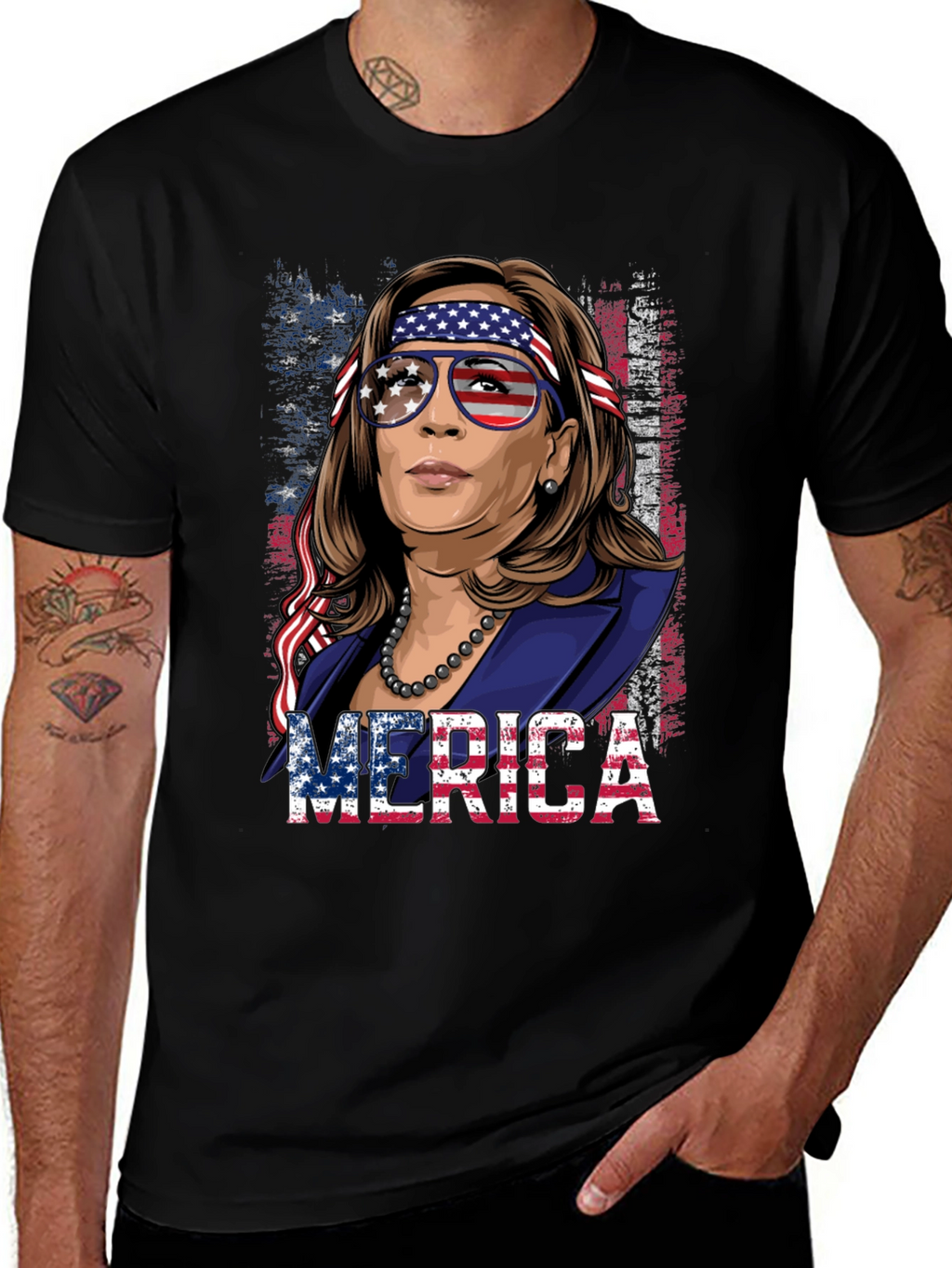 Kamala Harris Patriotic T-Shirt - Merica!