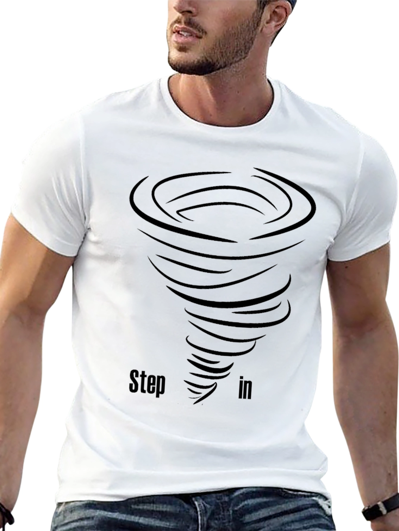 Step In Tornado Black Graphic T-Shirt