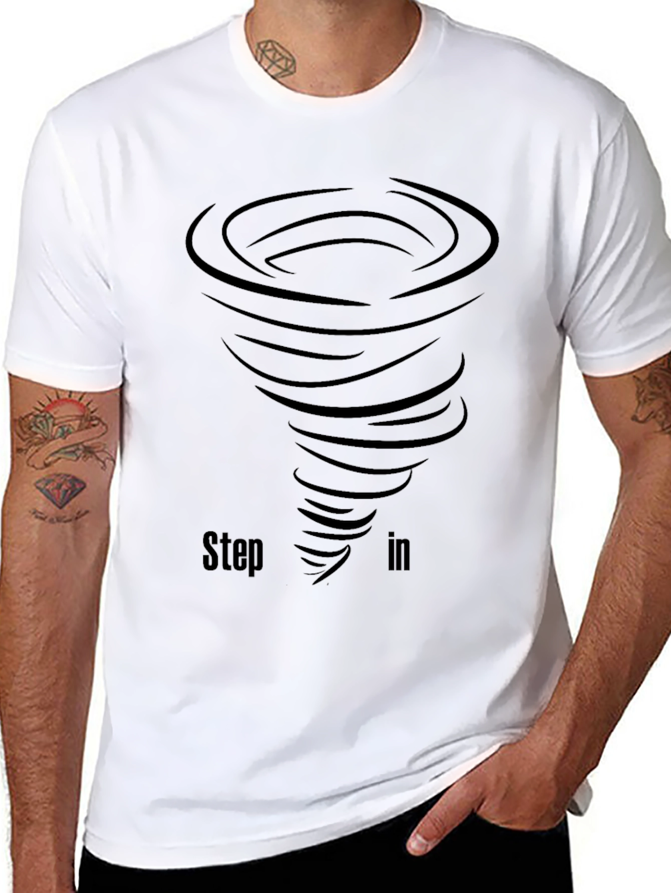 Step In Tornado Black Graphic T-Shirt