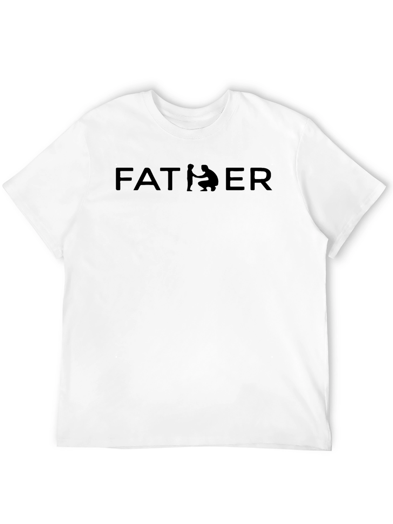 Father Black Graphic Tee - Dad Silhouette T-Shirt