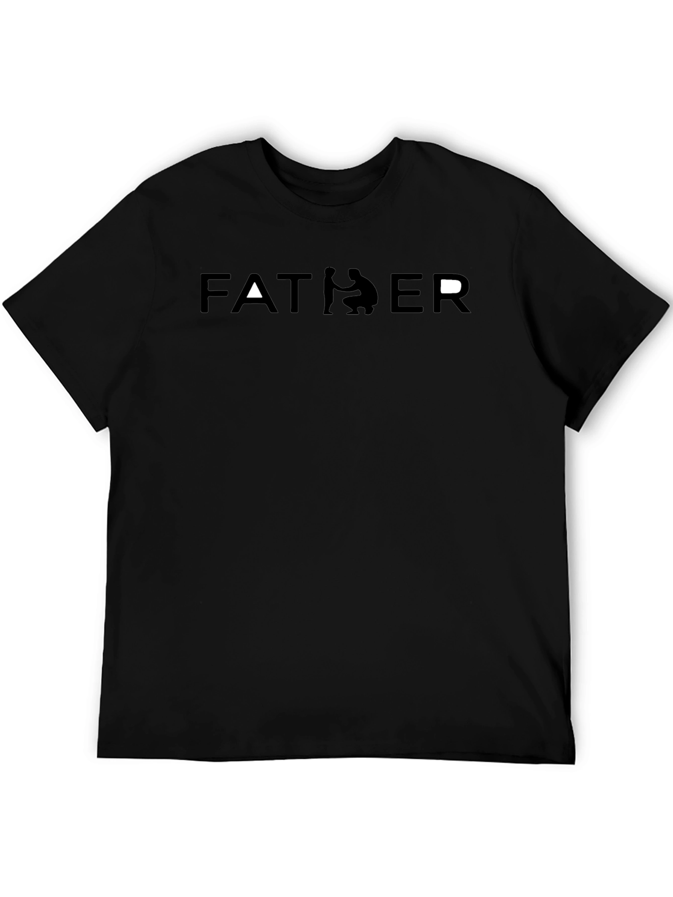 Father Black Graphic Tee - Dad Silhouette T-Shirt