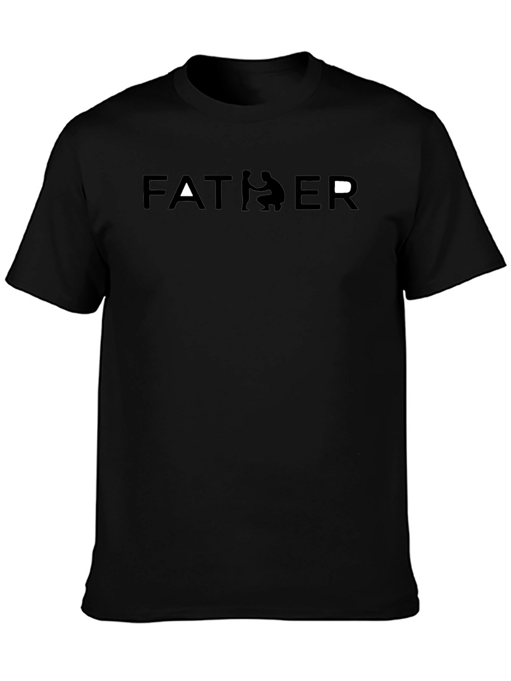 Father Black Graphic Tee - Dad Silhouette T-Shirt