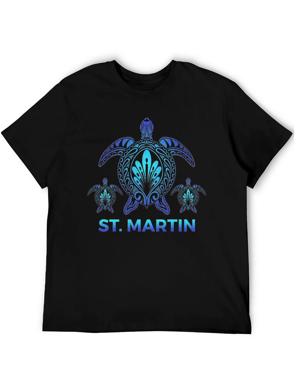 St. Martin Turtle Graphic Black T-Shirt