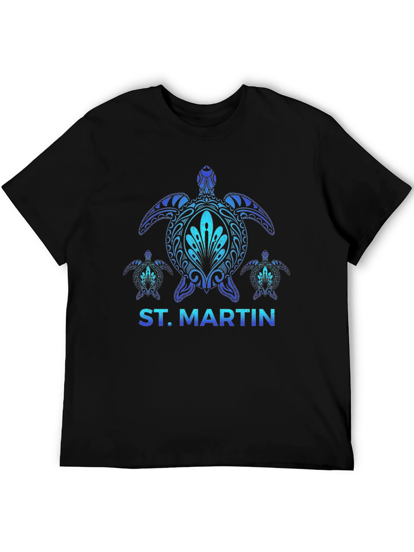 St. Martin Turtle Graphic Black T-Shirt