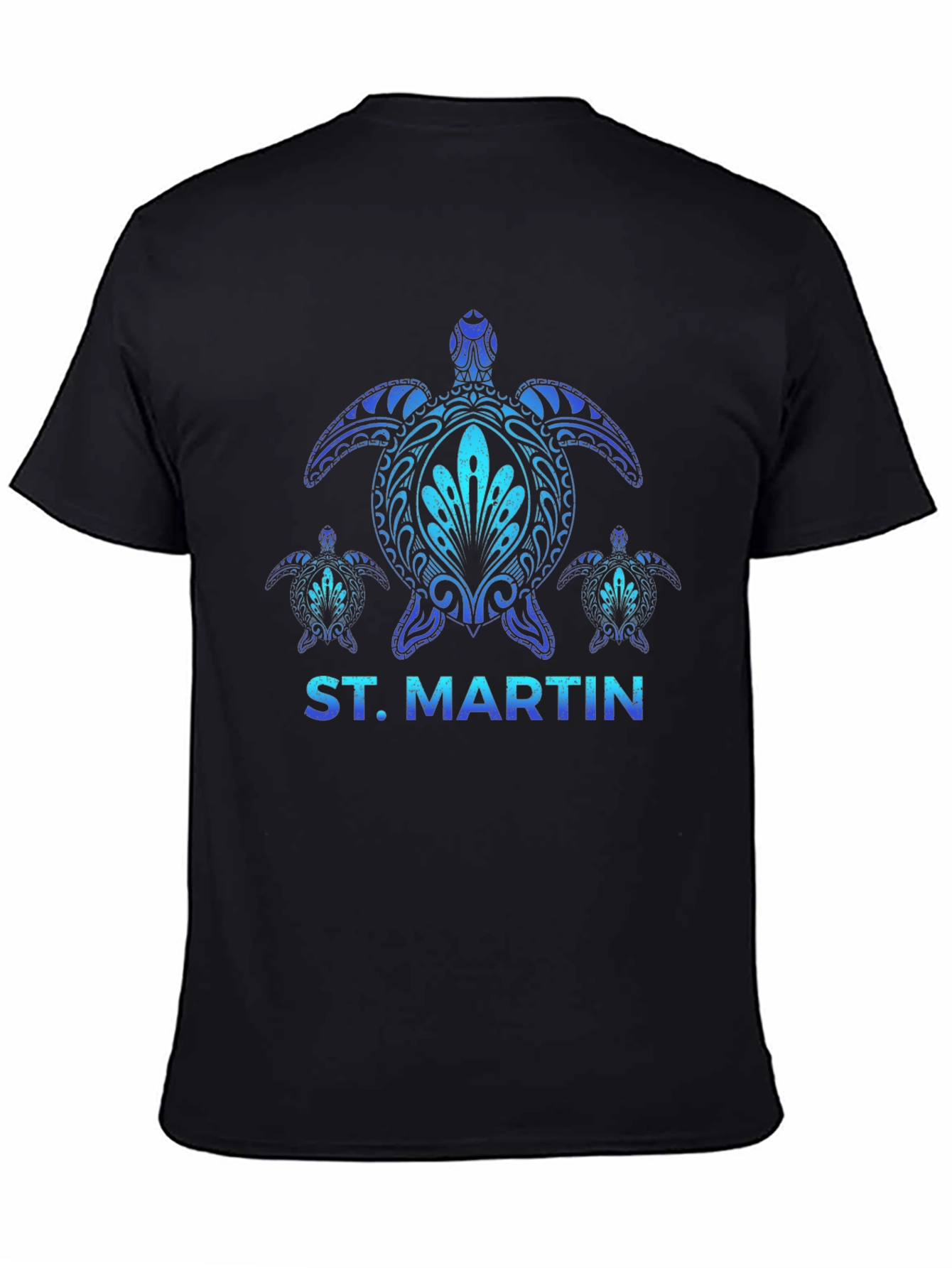 St. Martin Turtle Graphic Black T-Shirt
